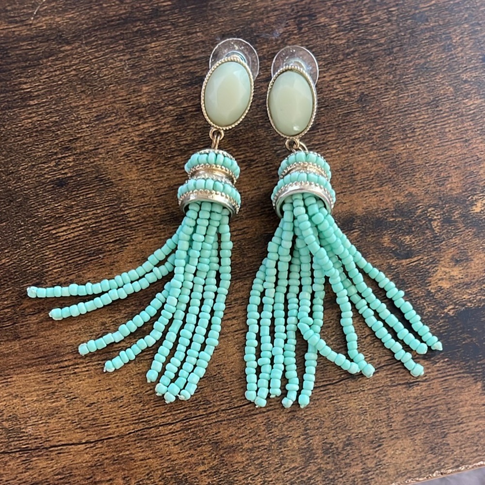 Turquoise tassel earrings